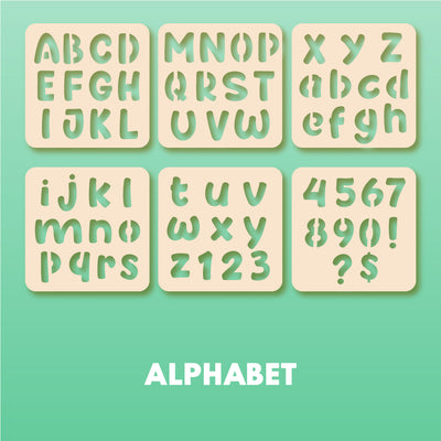Alphabet stencil pack second version
